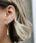 Silver Elongated Drop Earrings, Waterproof - KOLAB by Makers Quarter