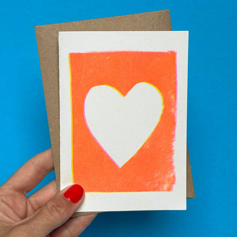 Greeting Card Valentines Card | Heart Card | Riso Card - KOLAB by Makers Quarter