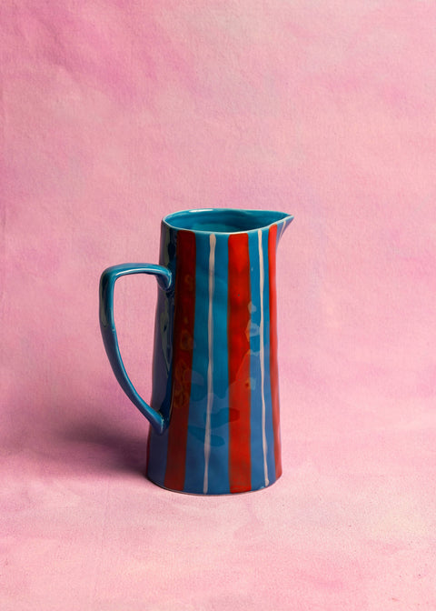Light Blue/ Red Jug - KOLAB by Makers Quarter
