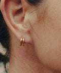 Gold Double Layer Huggie Hoop Earrings, Waterproof - KOLAB by Makers Quarter