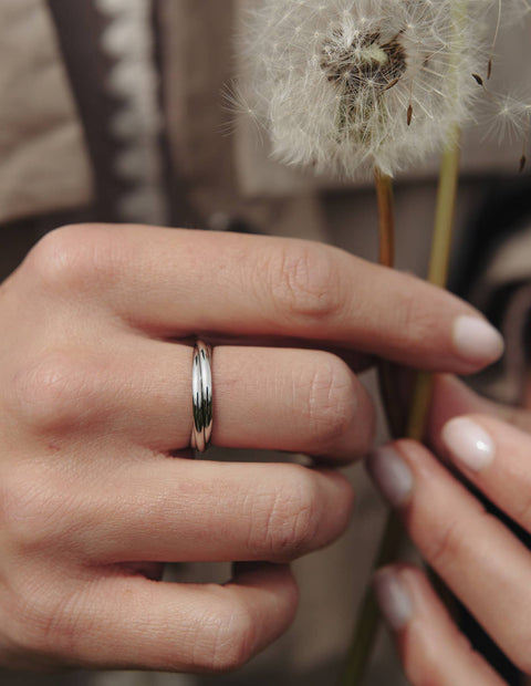 Silver Double Entwine Ring, Waterproof