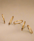 5 Fine Hammered Rings Stack 5 Rings 18k Gold Plated - KOLAB by Makers Quarter