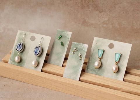 Emerald Pearl Drop Earrings