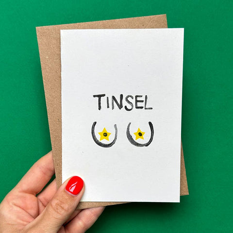 Greeting Card Christmas | Funny Christmas Card | Tinsel Tits