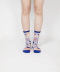 Flower Garden Sheer Socks - Blue - KOLAB by Makers Quarter