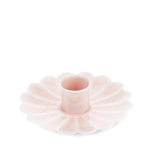 Enamel Flat Flower Candle Holder - Pink