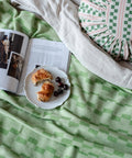 Cotton Cushion Cover in Green Stripe - KOLAB by Makers Quarter