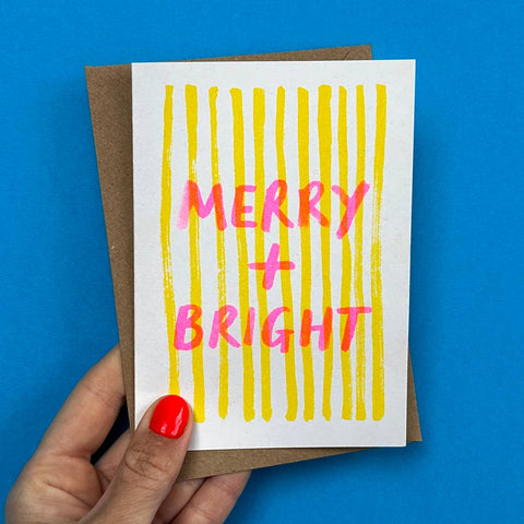 Merry Christmas Card | Greeting Card Christmas | Stripes