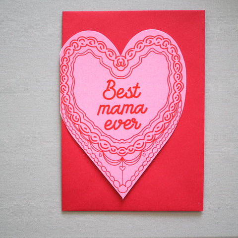 Best mama ever cake heart card - KOLAB by Makers Quarter