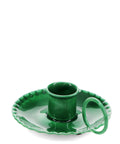 Enamel chamberstick candle holder - Dark green - KOLAB by Makers Quarter