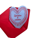 Wrinkles & sprinkles Birthday cake heart card - KOLAB by Makers Quarter