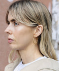 Gold Large Entwined Latch Hoop Earrings, Waterproof - KOLAB by Makers Quarter