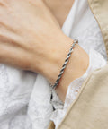 Silver 4mm Rope Twist Bracelet, Waterproof - KOLAB by Makers Quarter