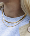 Gold Double Layer Feature Necklace, Waterproof - KOLAB by Makers Quarter