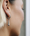 Silver Elongated Drop Earrings, Waterproof - KOLAB by Makers Quarter