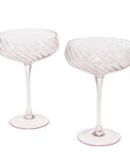 Scalloped Coupe Cocktail Glasses 250ml (Set of 2) - Pink - KOLAB by Makers Quarter
