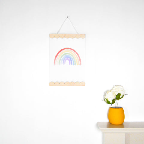 A4 Scalloped Maple Wall Print Hanger