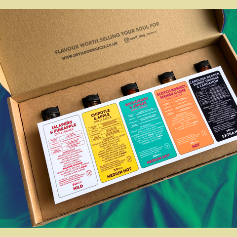 Mild to Extra Hot Gift pack. 5 x 50g - KOLAB by Makers Quarter