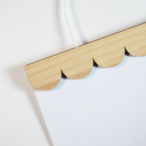 A5 Scalloped Maple Wall Print Hanger
