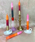 Colourful ‘Autumn Spice’ Handmade Candles Orange & Burgundy - KOLAB by Makers Quarter