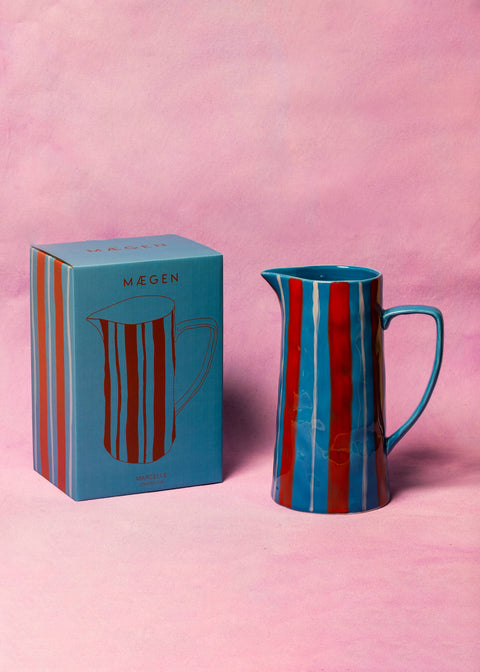 Light Blue/ Red Jug - KOLAB by Makers Quarter