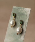 Emerald Pearl Drop Earrings - KOLAB by Makers Quarter