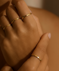 5 Fine Hammered Rings Stack 5 Rings 18k Gold Plated - KOLAB by Makers Quarter
