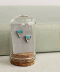 Art Deco Sterling Silver Turquoise Pyramid Stud Earrings - KOLAB by Makers Quarter