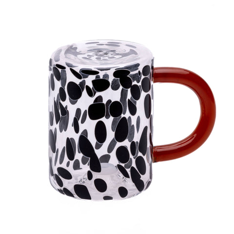 Glass Salt and Pepper Shaker : Black Spotty