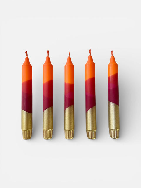 Colourful ‘Autumn Spice’ Handmade Candles Orange & Burgundy - KOLAB by Makers Quarter