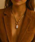 Chain & Freshwater Pearl Necklace Waterproof 18k Gold - KOLAB by Makers Quarter