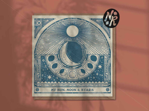 My Sun Moon and Stars Anniversary Valentines Birthday Card