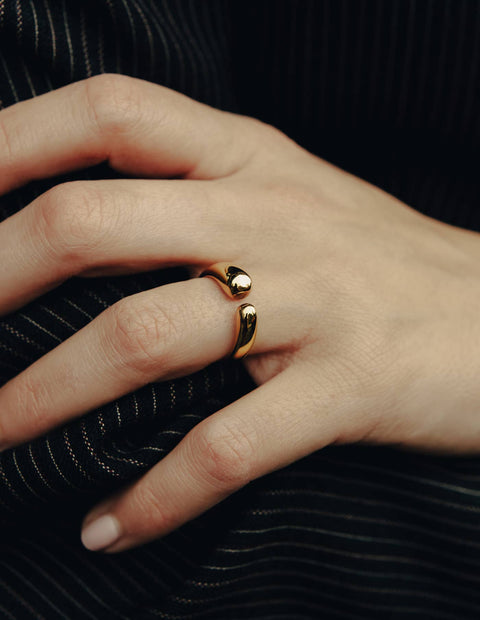 Gold Open Dome Ring, Waterproof