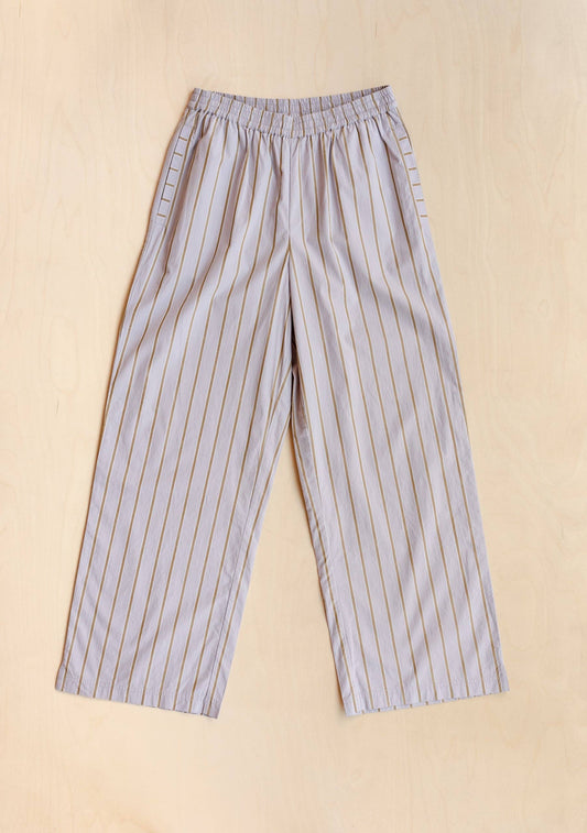 Cotton Trousers in Lilac Stripe