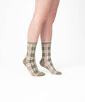 Tartan Sheer Socks - Sage Green - KOLAB by Makers Quarter