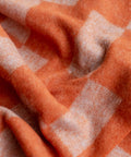 Lambswool Blanket in Orange Checker - KOLAB by Makers Quarter
