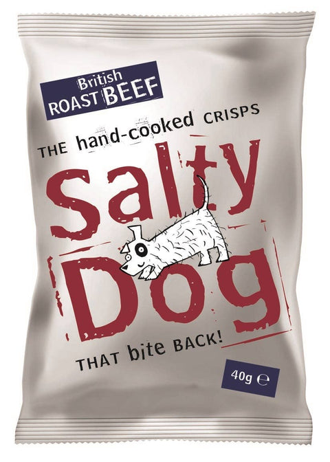 Salty Dog *UK ONLY* hand cooked crisps Roast Beef 40g - KOLAB by Makers Quarter