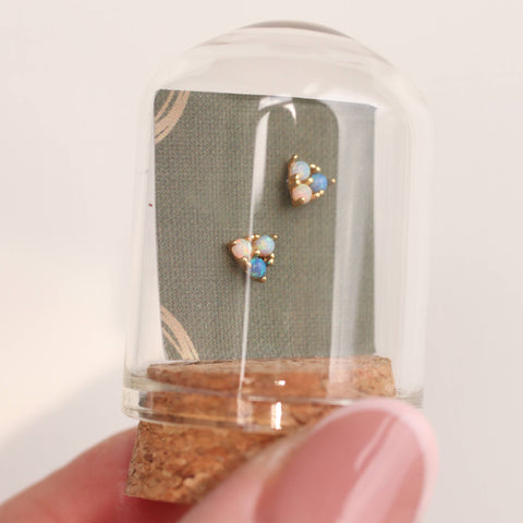 Turquoise Trio Opal Stud Earrings