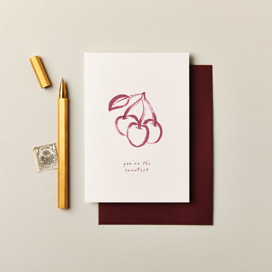 Thank You Card | Illustrated Cherry Card | Friendship card