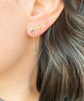 Gold Star & Lightning Chain Stud - KOLAB by Makers Quarter