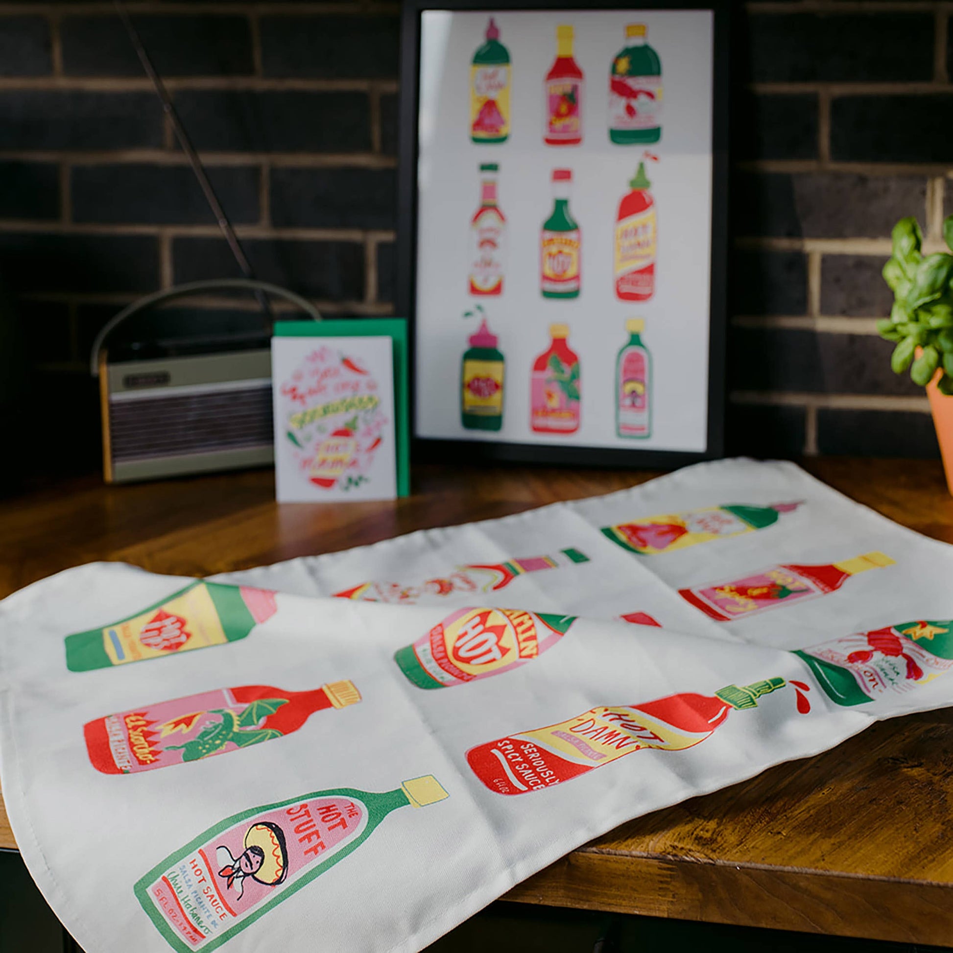 Hot Sauce Organic Cotton Tea Towel - KOLAB by Makers Quarter