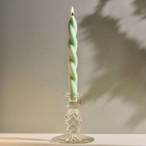 Soft Pastel Handmade Beeswax & Soy Blend Spiral Twist Candle