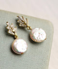 Art Deco Crystal Pearl Earrings - KOLAB by Makers Quarter