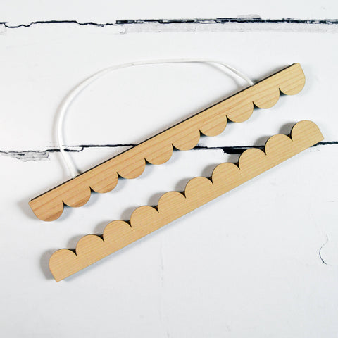 A3 Scalloped Maple Wall Print Hanger