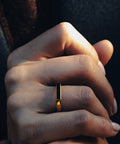 Gold Flat Black Stone Ring, Waterproof - KOLAB by Makers Quarter