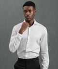 White Sateen Shirt with Yellow Flora Accents - KOLAB by Makers Quarter