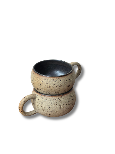 Speckled Rounded Mug Black Inner