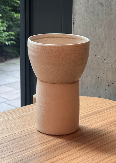 KOLAB Fluted Gradient Vase. Large . Oatmeal