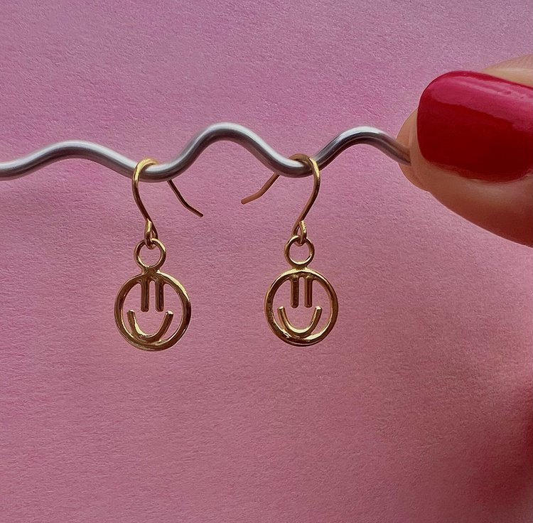 Mini Smiley Drop Earrings - KOLAB by Makers Quarter