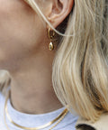 Gold Drop Hoop Earrings, Waterproof - KOLAB by Makers Quarter